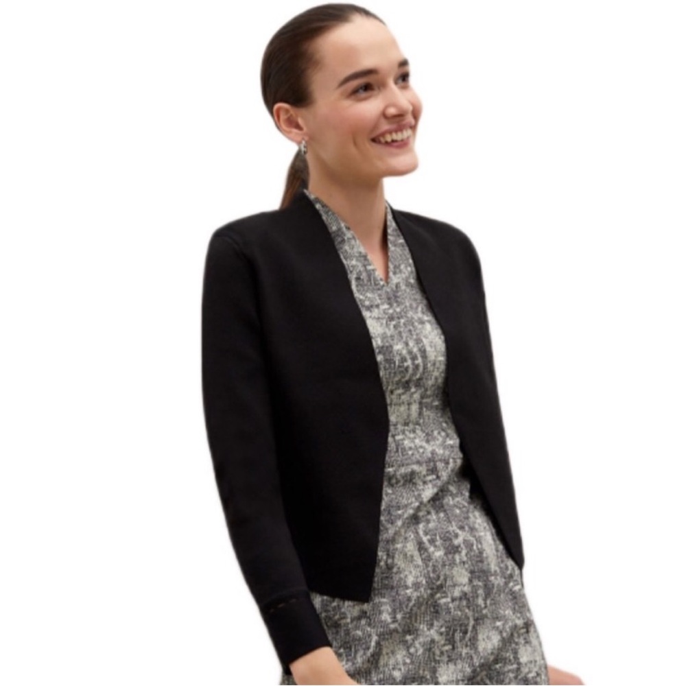 MM Lafleur Sant Ambroeus Jardigan Black Cropped Blazer Jacket Sweater Small